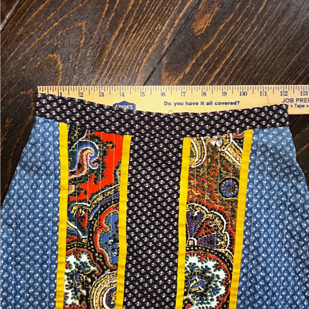 Vintage 70s Hippie Patchwork Vest and Maxi Skirt Set Waist 24 The French Clique - Picture 11 of 16